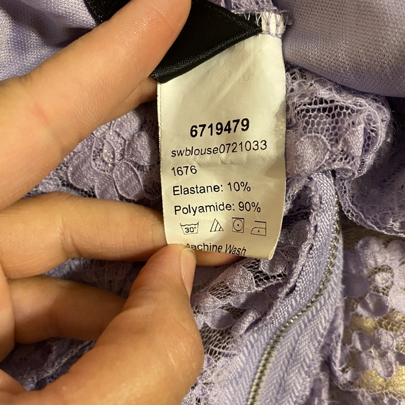 SHEIN Purple Lavender Off-Shoulder Lace Crop Top - Size XL 💜 - Picture 9 of 9